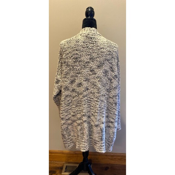 Maurice’s Long Cardigan Sweater Size 2X Extra Soft Black White Bubble Knit - Picture 6 of 11
